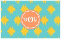Thumbnail for Personalized Montauk Placemat - Viking Blue and Mustard - Tangerine Circle Frame -  View