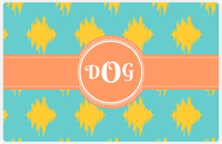 Thumbnail for Personalized Montauk Placemat - Viking Blue and Mustard - Tangerine Circle Frame with Ribbon -  View