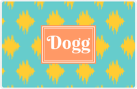 Thumbnail for Personalized Montauk Placemat - Viking Blue and Mustard - Tangerine Rectangle Frame -  View