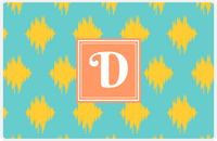 Thumbnail for Personalized Montauk Placemat - Viking Blue and Mustard - Tangerine Square Frame -  View