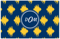 Thumbnail for Personalized Montauk Placemat - Navy and Mustard - Navy Circle Frame -  View