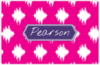 Thumbnail for Personalized Montauk Placemat - Hot Pink and White - Indigo Decorative Rectangle Frame -  View