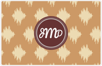 Thumbnail for Personalized Montauk Placemat - Light Brown and Champagne - Brown Circle Frame -  View