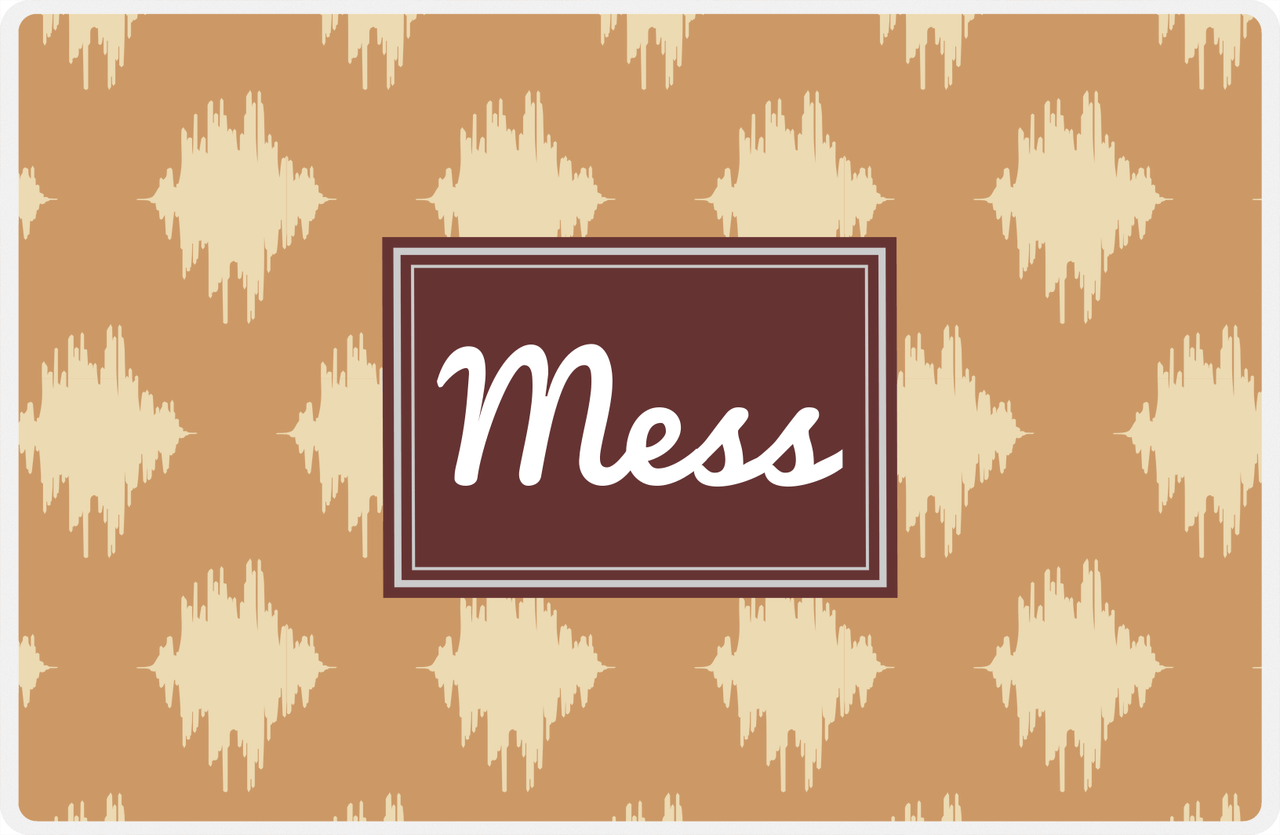 Personalized Montauk Placemat - Light Brown and Champagne - Brown Rectangle Frame -  View