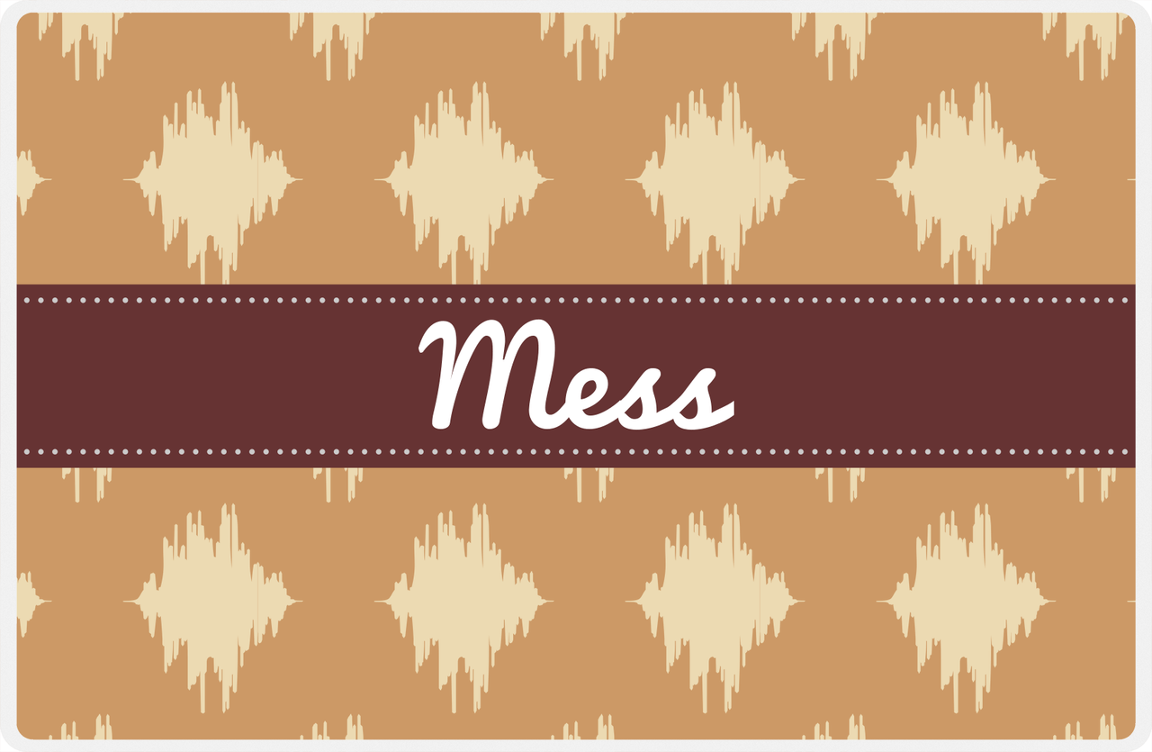 Personalized Montauk Placemat - Light Brown and Champagne - Brown Ribbon Frame -  View
