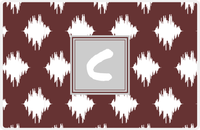 Thumbnail for Personalized Montauk Placemat - Brown and White - Light Grey Square Frame -  View