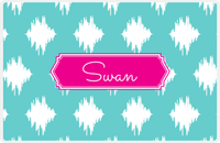 Thumbnail for Personalized Montauk Placemat - Viking Blue and White - Hot Pink Decorative Rectangle Frame -  View