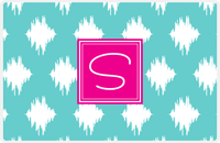 Thumbnail for Personalized Montauk Placemat - Viking Blue and White - Hot Pink Square Frame -  View