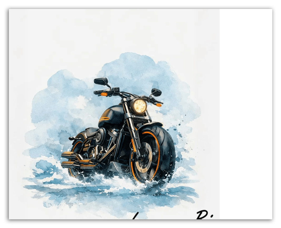 Personalized Motorcycle Wall Art – Turn Your Bike's Photo into a Watercolor Portrait Print with Name, Custom Gifts for Bike Lovers, Cool Decor for Teens, Unique Poster for Living Room, Office, Bedroom - Front View