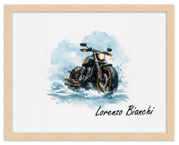 Thumbnail for Personalized Motorcycle Wall Art – Turn Your Bike's Photo into a Watercolor Portrait Print with Name, Custom Gifts for Bike Lovers, Cool Decor for Teens, Unique Poster for Living Room, Office, Bedroom - Front View