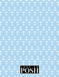 Thumbnail for Personalized Nautical Flags Notebook with Anchors - Blue and Navy - Flags with Grey Letters - Back View