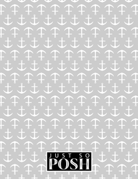 Thumbnail for Personalized Nautical Flags Notebook with Anchors - Grey and Black - Flags with Grey Letters - Back View
