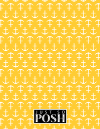 Thumbnail for Personalized Nautical Flags Notebook with Anchors - Yellow and Red - Flags without Letters - Back View