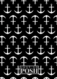 Thumbnail for Personalized Nautical Flags Journal with Anchors - Black and Red - Flags with Large Letters - Back View