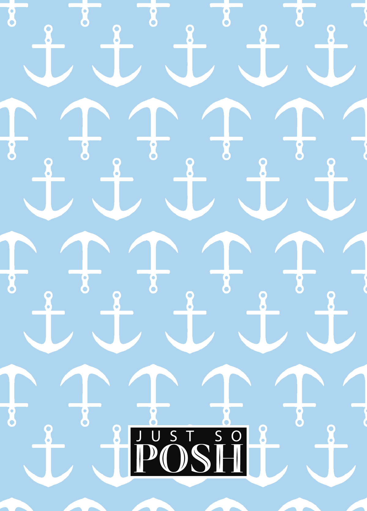 Personalized Nautical Flags Journal with Anchors - Blue and Navy - Flags without Letters - Back View