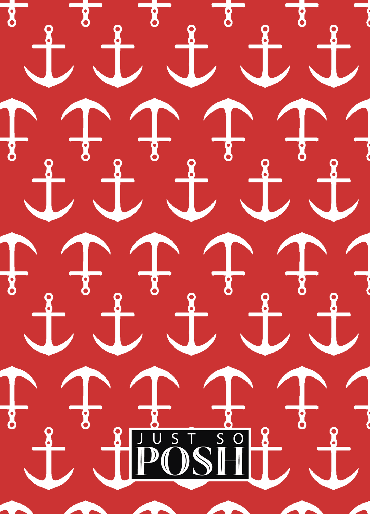 Personalized Nautical Flags Journal with Anchors - Red and Black - Flags with Grey Letters - Back View