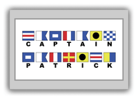 Thumbnail for Personalized Nautical Flags Canvas Wrap & Photo Print - Grey and White - Flags with Large Letters - Multi-Line - Front View