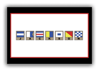 Thumbnail for Personalized Nautical Flags Canvas Wrap & Photo Print - Black and Red - Flags with Light Brown Frames - Front View