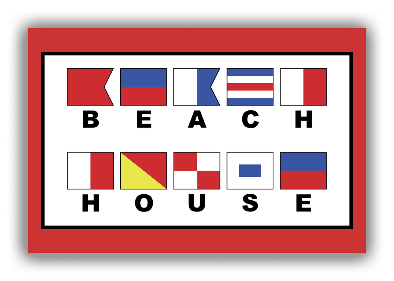 Personalized Nautical Flags Canvas Wrap & Photo Print - Red and Black - Flags with Large Letters - Front View