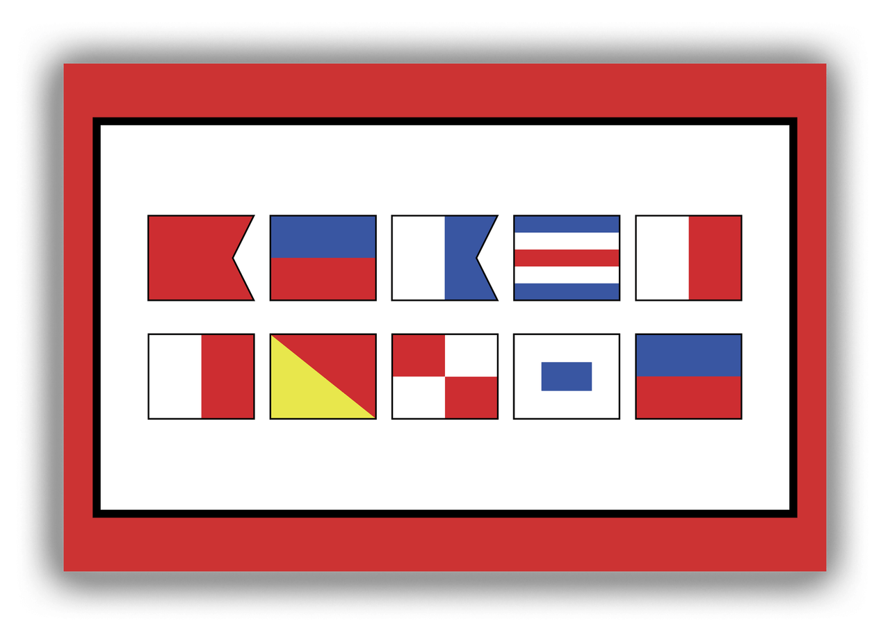 Personalized Nautical Flags Canvas Wrap & Photo Print - Red and Black - Flags without Letters - Front View