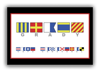 Thumbnail for Personalized Nautical Flags Canvas Wrap & Photo Print II - Black and Red - Flags with Grey Letters - Front View