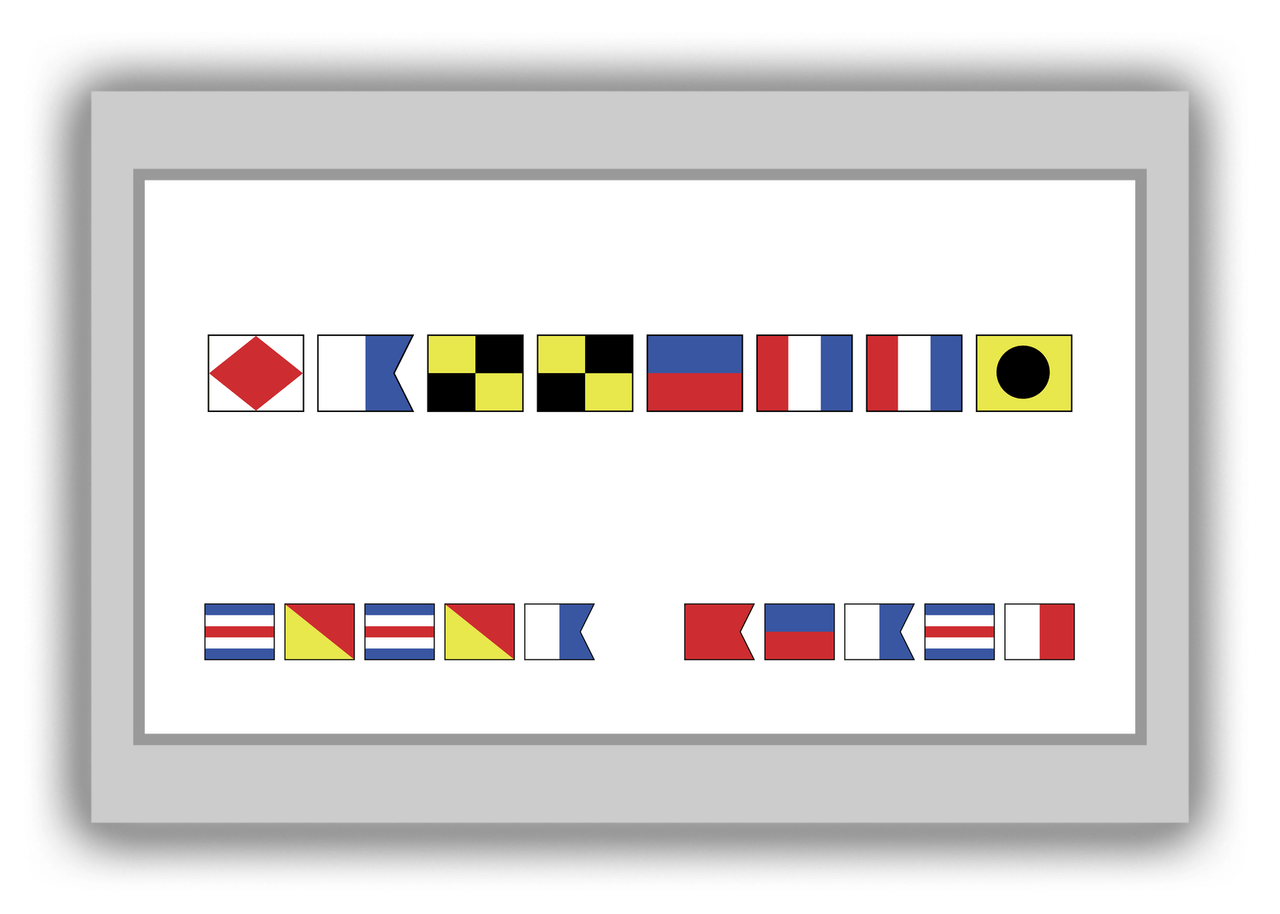 Personalized Nautical Flags Canvas Wrap & Photo Print II - Grey and White - Flags without Letters - Front View
