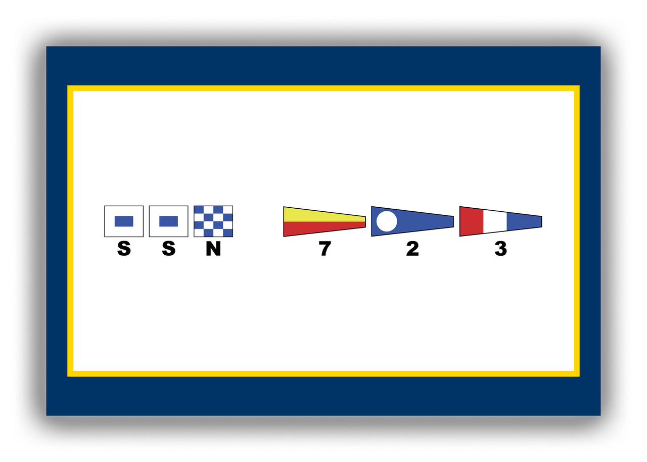Personalized Nautical Flags Canvas Wrap & Photo Print - Brown and Green - Flags with Large White Letters - Front View