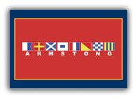 Thumbnail for Personalized Nautical Flags Canvas Wrap & Photo Print - Navy and Red - Flags with Large White Letters - Front View