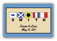 Thumbnail for Personalized Nautical Flags Canvas Wrap & Photo Print III - Blue and Tan - Flags with Large Letters - Front View