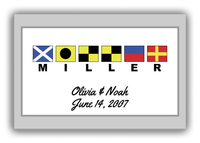 Thumbnail for Personalized Nautical Flags Canvas Wrap & Photo Print III - Grey and White - Flags with Large Letters - Front View