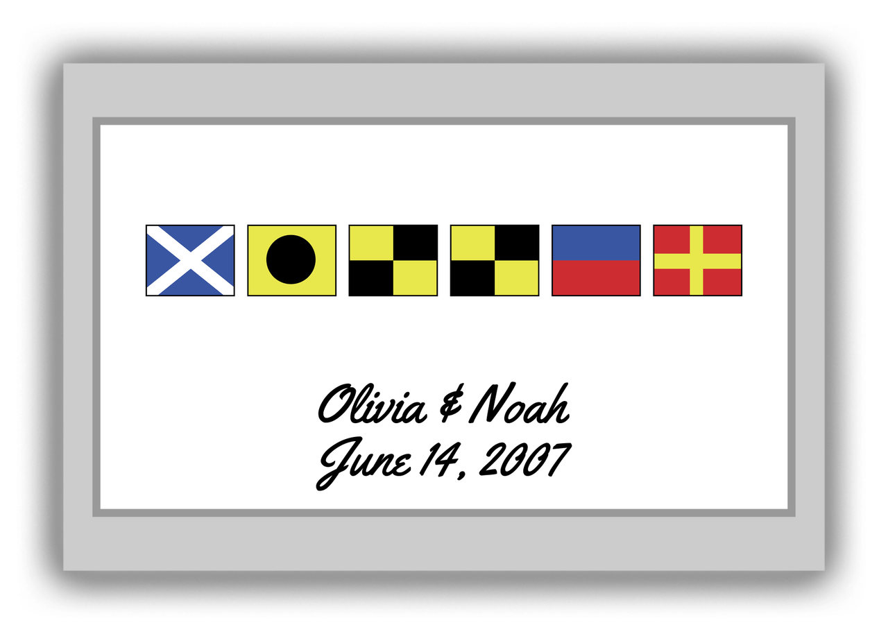 Personalized Nautical Flags Canvas Wrap & Photo Print III - Grey and White - Flags without Letters - Front View