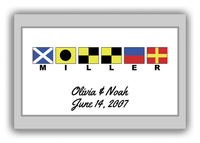 Thumbnail for Personalized Nautical Flags Canvas Wrap & Photo Print III - Grey and White - Flags with Small Letters - Front View