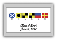 Thumbnail for Personalized Nautical Flags Canvas Wrap & Photo Print III - Grey and White - Flags with Grey Letters - Front View