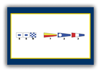 Thumbnail for Personalized Nautical Flags Canvas Wrap & Photo Print - Navy Blue and Gold - Flags with Small Letters - Front View