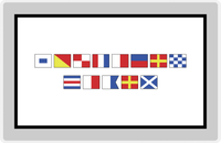 Thumbnail for Personalized Nautical Flags Placemat - Grey and Black - Flags without Letters -  View