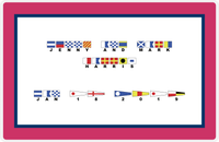 Thumbnail for Personalized Nautical Flags Placemat - Pink and Blue - Flags with Large Letters -  View