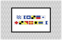 Thumbnail for Personalized Nautical Flags Placemat with Anchors - Grey and Black - Flags without Letters -  View