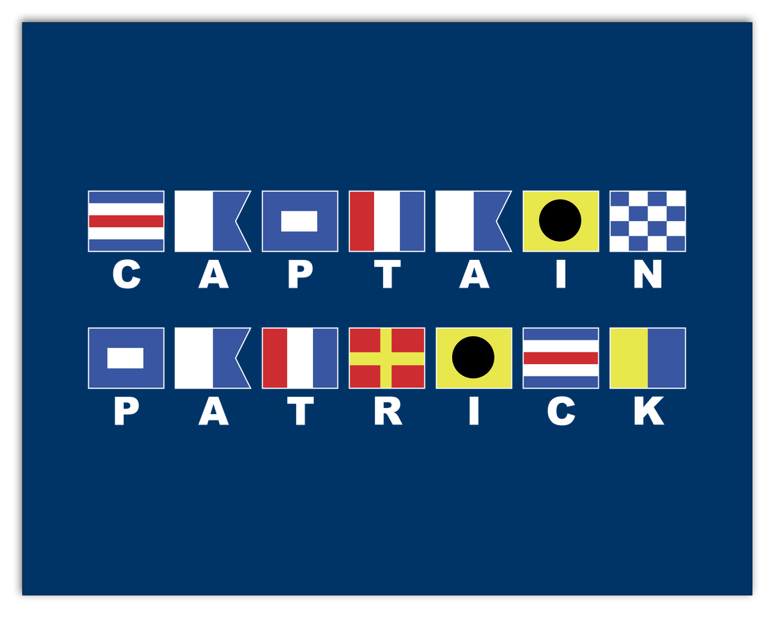 Personalized Nautical Flags Wall Art Decor Poster Photo Print, Ideal For Home or Office - Front View