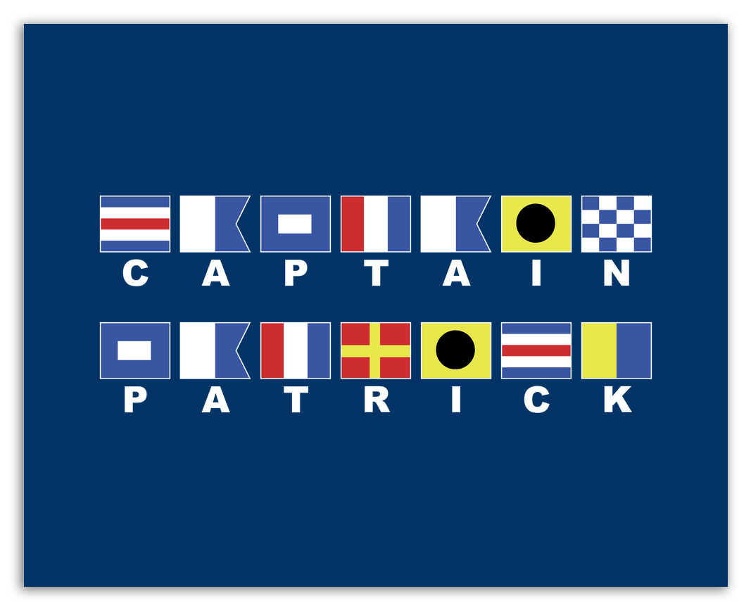 Personalized Nautical Flags Wall Art Decor Poster Photo Print, Ideal For Home or Office - Front View