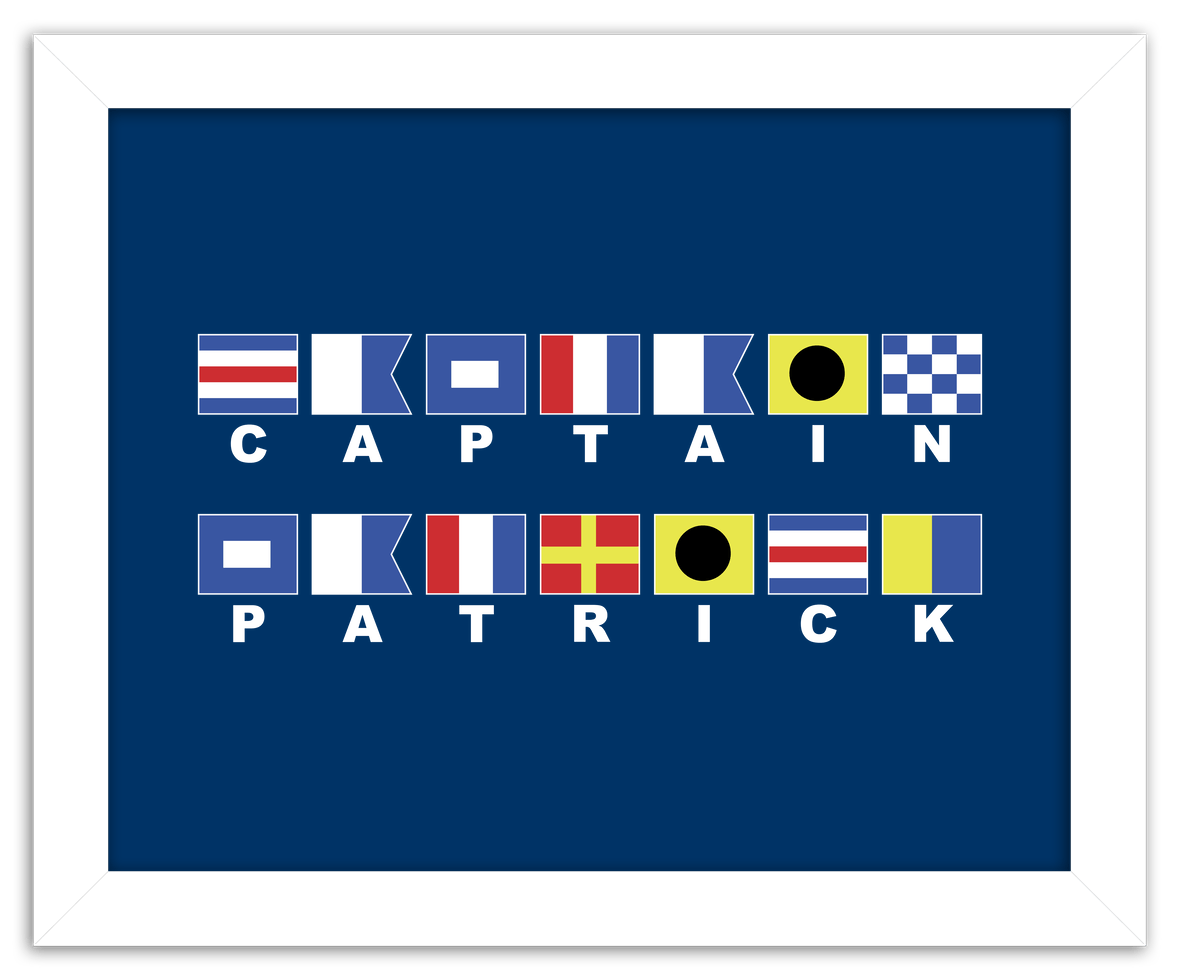 Personalized Nautical Flags Wall Art Decor Poster Photo Print, Ideal For Home or Office - Front View