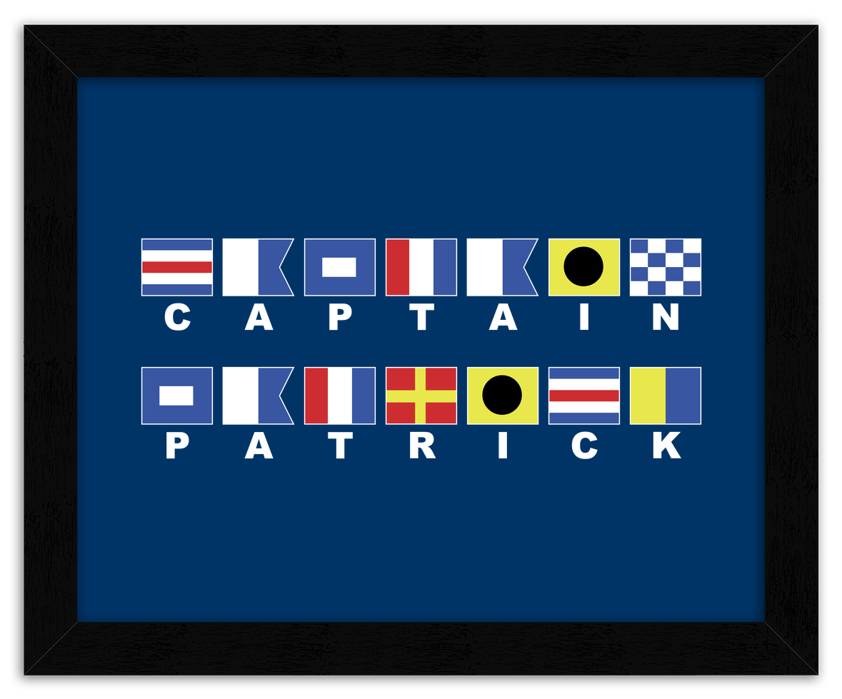 Personalized Nautical Flags Wall Art Decor Poster Photo Print, Ideal For Home or Office - Front View