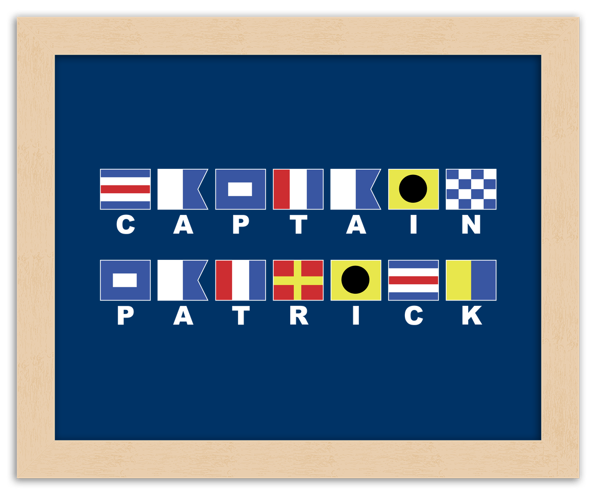 Personalized Nautical Flags Wall Art Decor Poster Photo Print, Ideal For Home or Office - Front View
