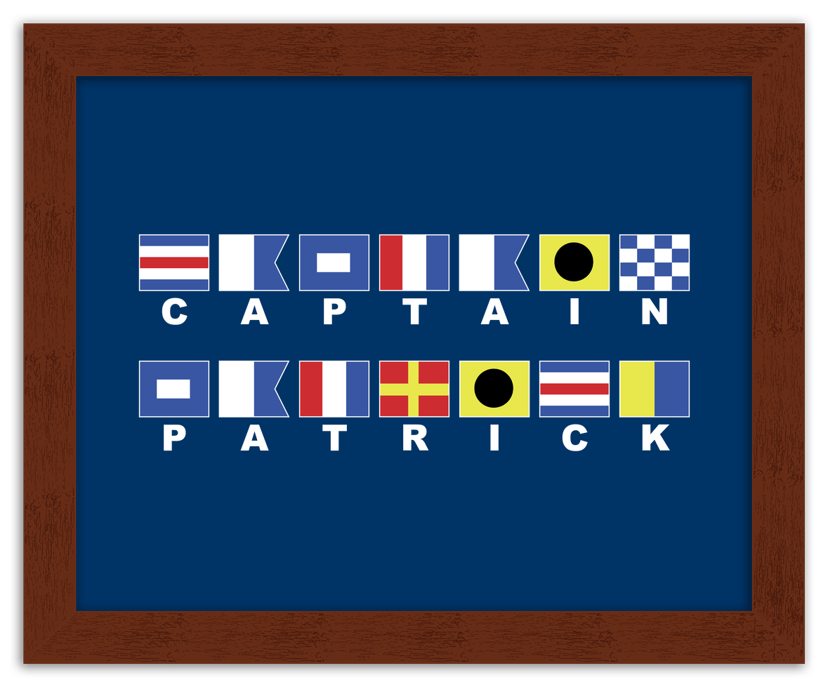 Personalized Nautical Flags Wall Art Decor Poster Photo Print, Ideal For Home or Office - Front View