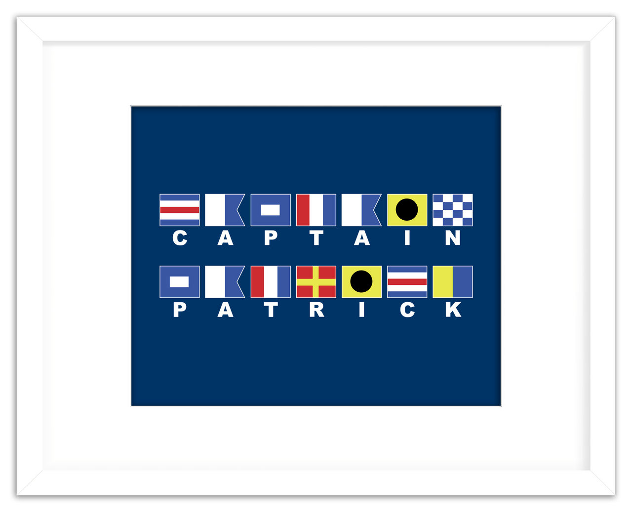 Personalized Nautical Flags Wall Art Decor Poster Photo Print, Ideal For Home or Office - Front View
