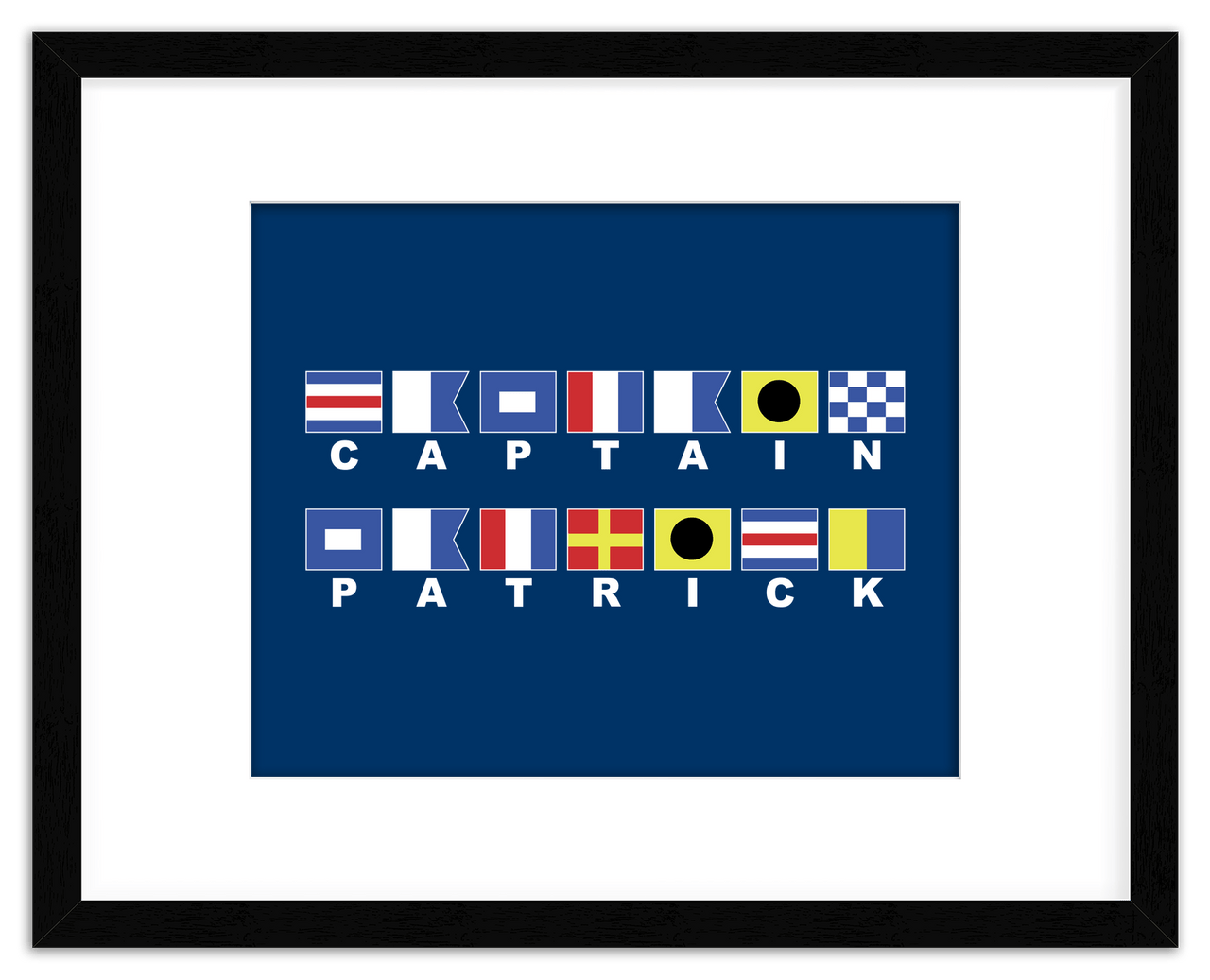 Personalized Nautical Flags Wall Art Decor Poster Photo Print, Ideal For Home or Office - Front View
