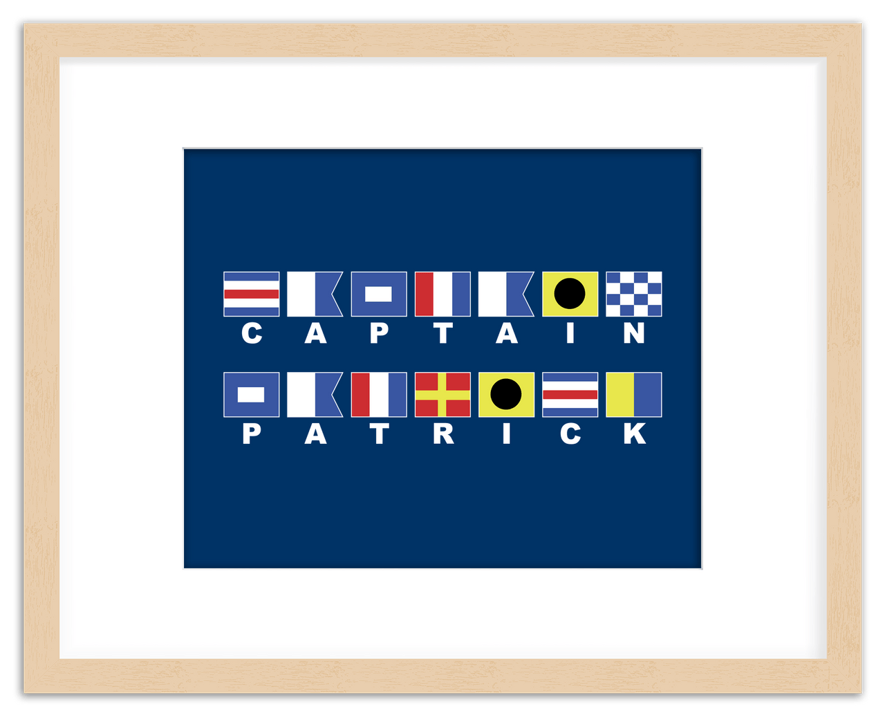 Personalized Nautical Flags Wall Art Decor Poster Photo Print, Ideal For Home or Office - Front View