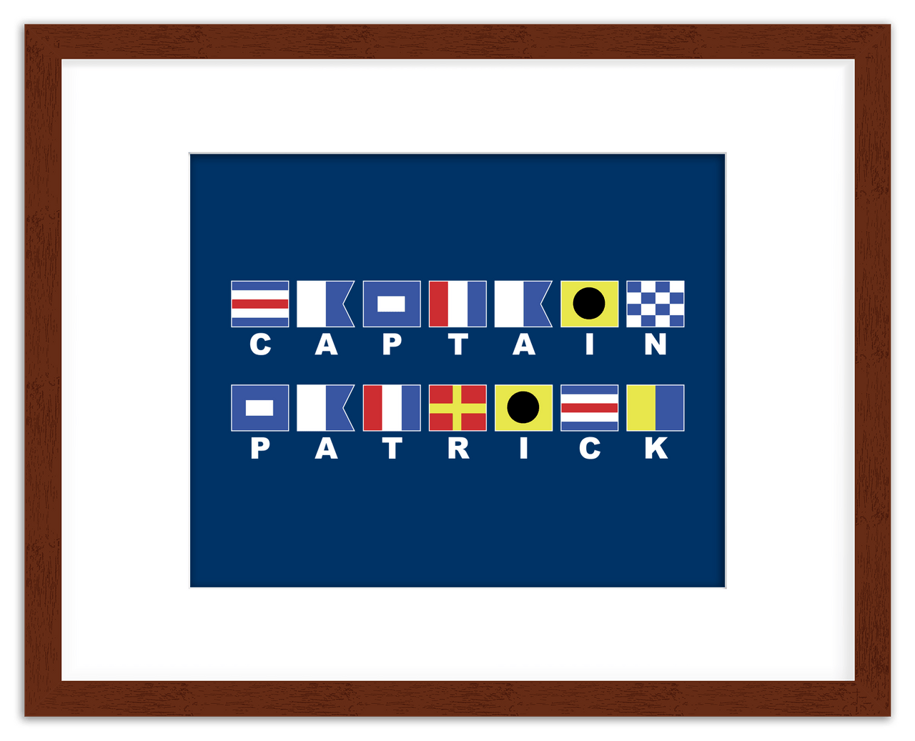 Personalized Nautical Flags Wall Art Decor Poster Photo Print, Ideal For Home or Office - Front View