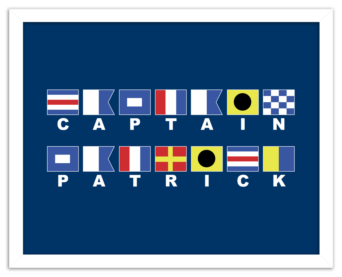 Personalized Nautical Flags Wall Art Decor Poster Photo Print, Ideal For Home or Office - Front View