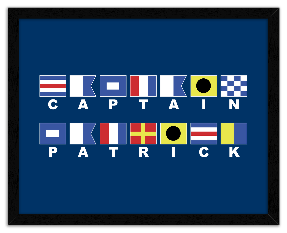 Personalized Nautical Flags Wall Art Decor Poster Photo Print, Ideal For Home or Office - Front View