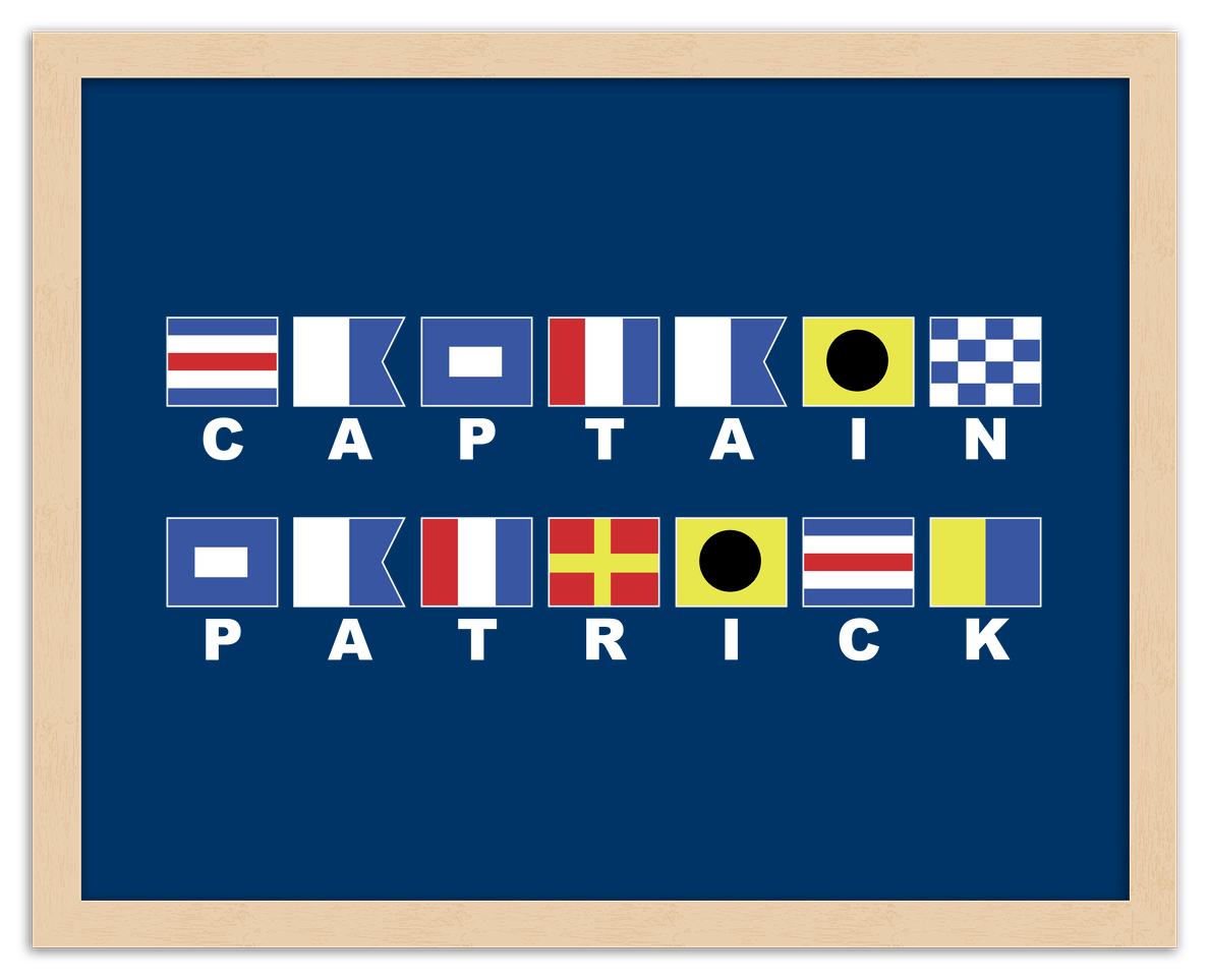 Personalized Nautical Flags Wall Art Decor Poster Photo Print, Ideal For Home or Office - Front View